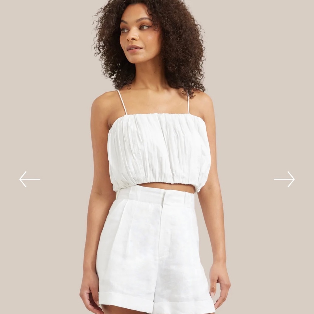 Modern Citizen Sofia Pleated Crop Top